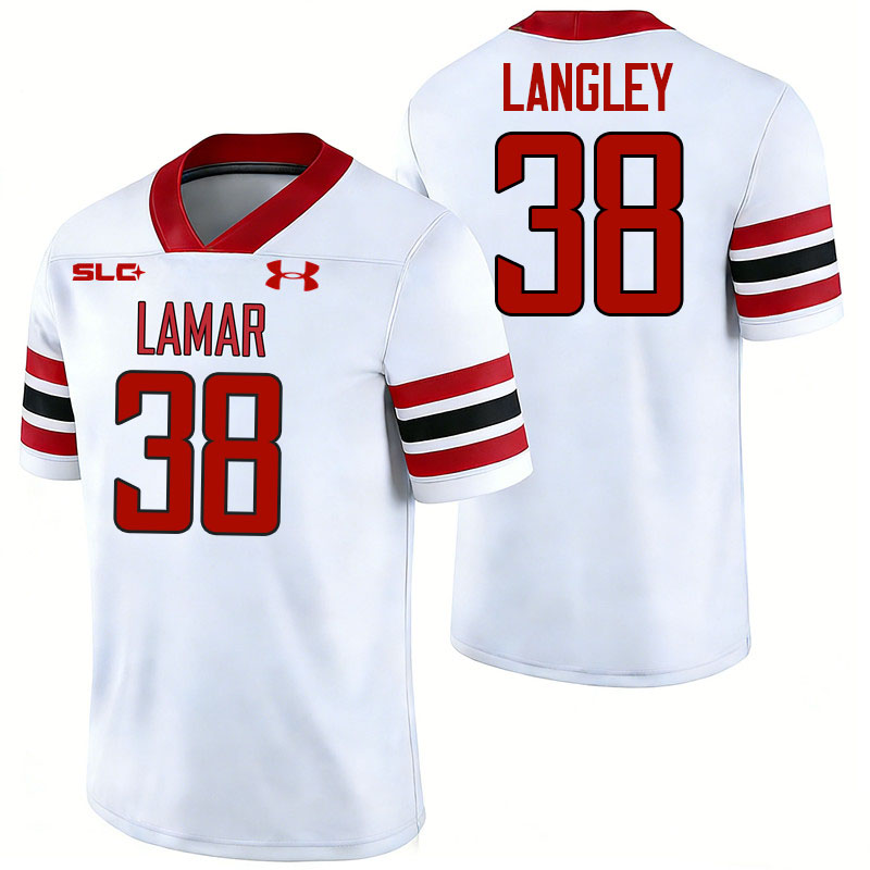 Lamar Cardinals #38 Brendan Langley College Football Jerseys,Uniforms-White